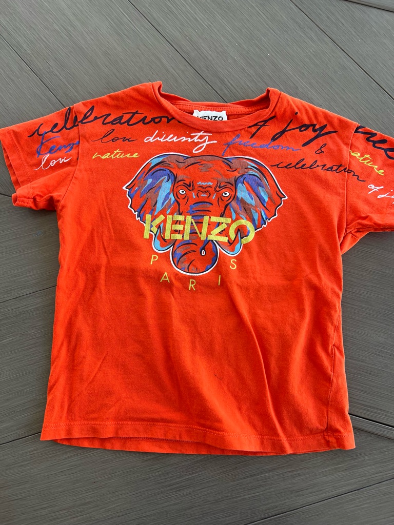 Kenzo Orange Elephant Graphic Tee